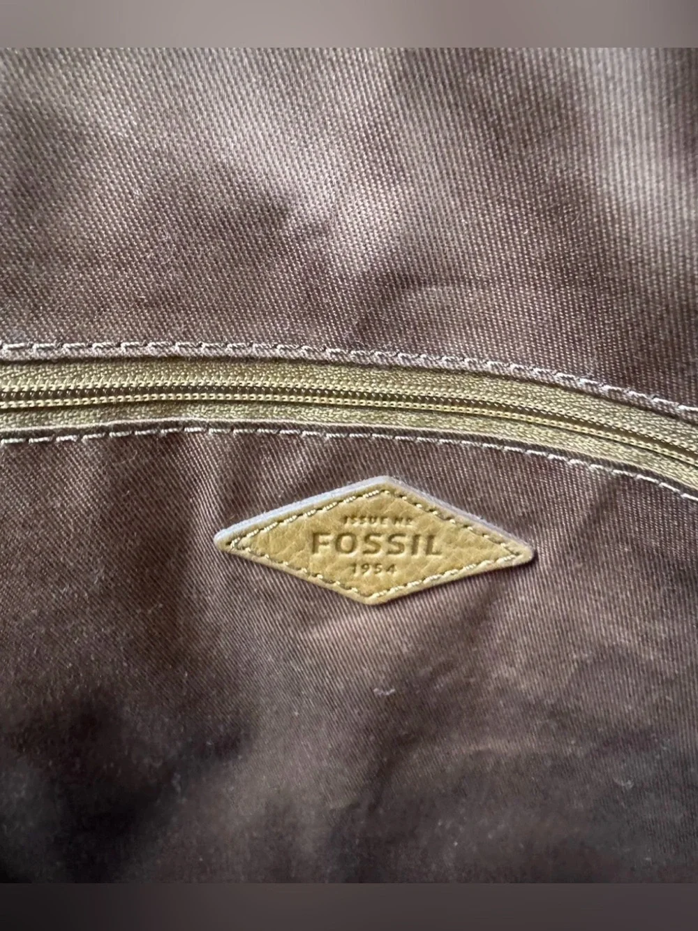 Fossil Julia Hobo Perforated Leather Tote Bag in Brown